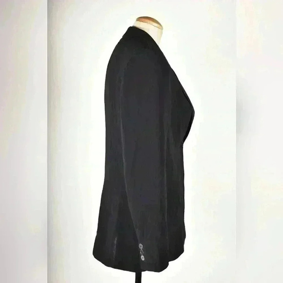 MAX MARA Navy Blue Stretch Unlined Merino Wool Blazer Jacket 36EU 4US Italy - Picture 4 of 11